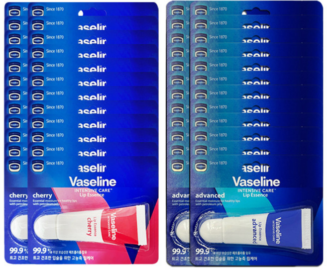 24개) 바세린 인텐시브 케어 립에센스 체리/어드밴스드 선택형 10ml, 무향, 24개