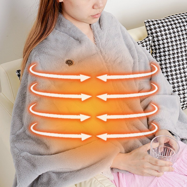 휴대용 전기담요 무선 USB 온열담요 사무실 캠핑 차박 3단 온도조절, 그레이