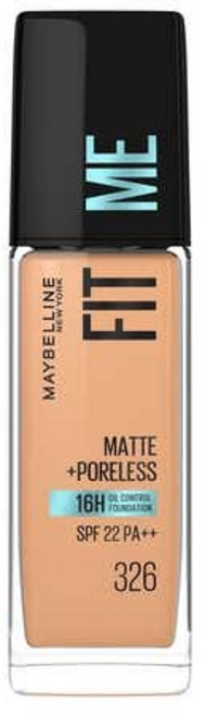 Maybelline Maybelline New York Fit Me Matte Liquid Foundation 30 ml, 326 Warm Tan (팩 of 2)