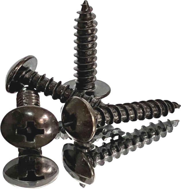 흑착색 철 1종 태핑 나사 트러스 우산 둥근 머리 M4, 1000개