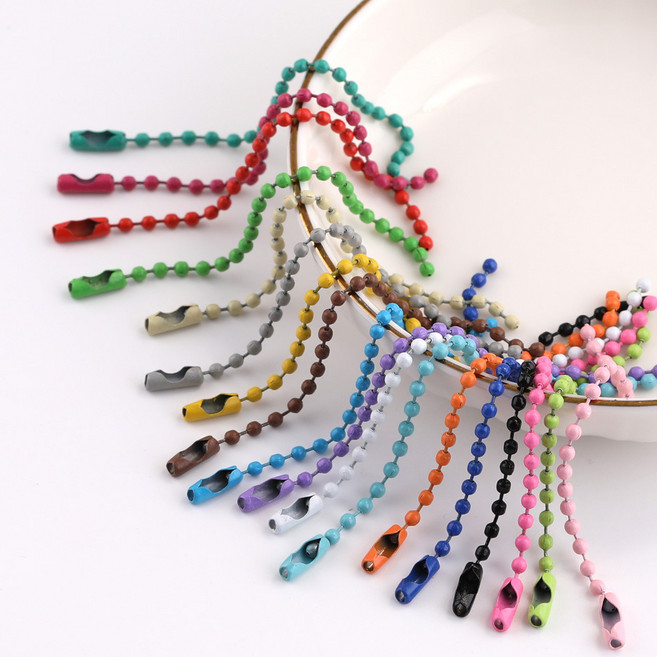 컬러 군번줄 볼체인 에어팟 키링 부자재 악세사리 열쇠고리 재료 DIY, 오렌지