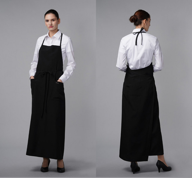 가르미르 실크랩 앞치마 / 미용실 카페 공방 각종 작업실 다용도 앞치마 / 국내생산, 1개, 블랙