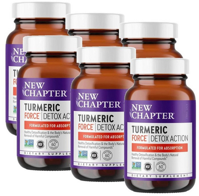 뉴챕터 터메릭 포스 강황 캡슐 New Chapter Turmeric Force Green Tea Ginger, 6개, 60정