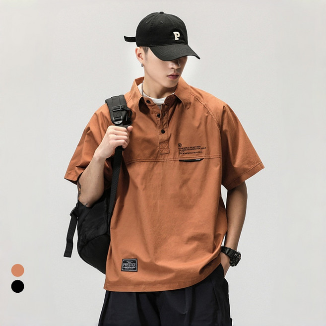 스타일닥터 남자 여름 반팔 루즈핏 구김제로 베이직 셔츠 캐주얼 티셔츠