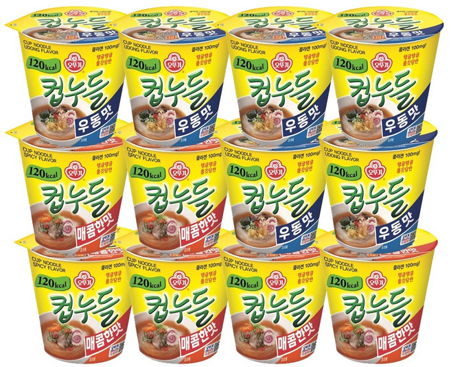 오뚜기 컵누들 우동맛 228.6g + 컵누들 매콤한맛 226.8g, 1개