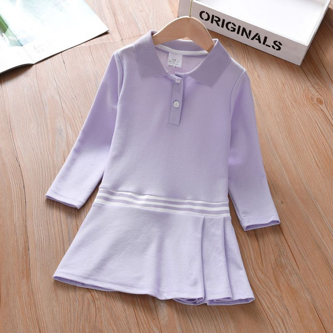 루비키즈 여아 봄 가을 간절기 피케 카라 긴소매 원피스 C117