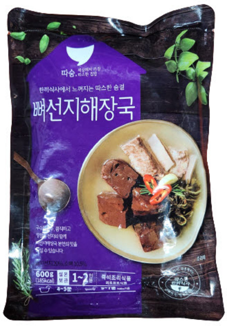 선미 따숨 뼈선지해장국 (600g) 레트로트 식품, 1개, 600g
