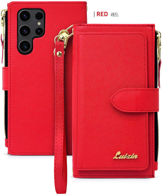 루이진 갤럭시 A34 A346 - 엘원 지폐2칸+카드7장+동전 수납 올인원 케이스+ 손목스트랩