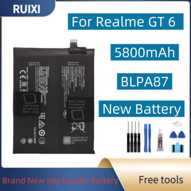 RUIXI BLPA87 OPPO Realme GT6 RMX3800 휴대 전화 배터리 + 도구 용 7.78V 5800mAh