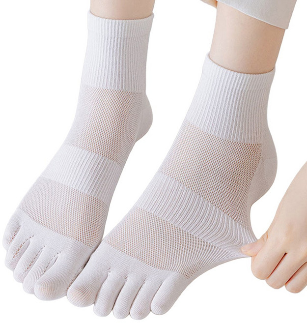 리브앤다 여성용 발가락양말 발가락편한 땀흡수 메쉬 양말 5켤레 세트