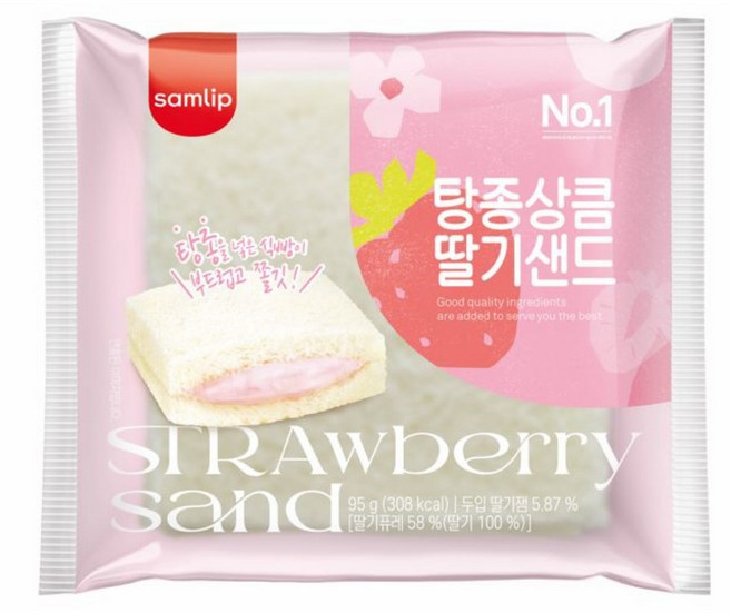 삼립 탕종) 상큼 딸기샌드빵 95g, 30개