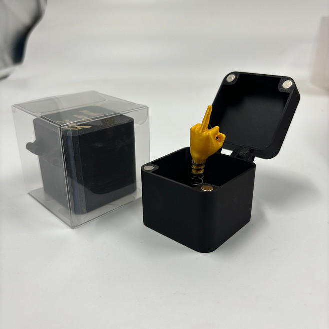 Salimm 웃기는 재미있는 중지날리는 박스 쓸데없는 선물, 1개, 블랙