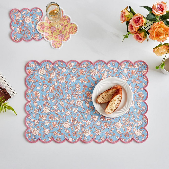 모던하우스 에스닉 테이블 매트, 1개, 33 x 50 cm, 블루