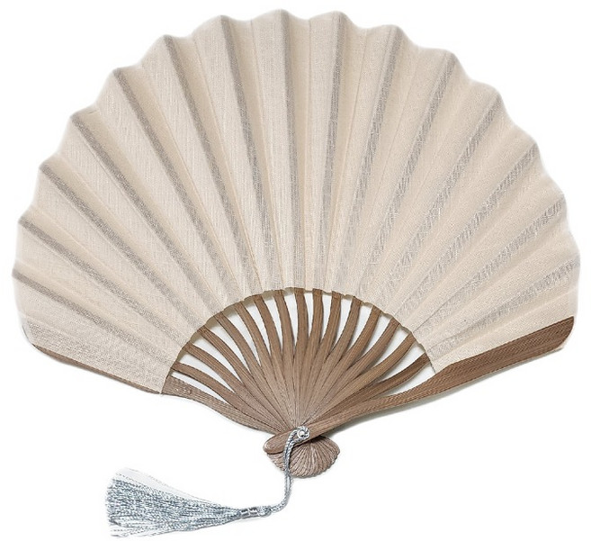 모시부채(소)22cm(미색/연한베이지) 직물아교포수 모시접선(최상품 노리개 달려있음), 미색(베이지), 1개