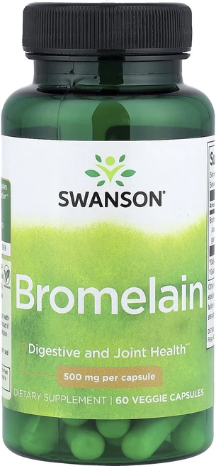건강챙기세요 Swanson 브로멜라인 베지 캡슐 60정(캡슐 1정당 500mg) 백살까지오래오래, Swanson브로멜라인베지캡슐60정캡슐1정당500mg, 1개 - 쿠팡