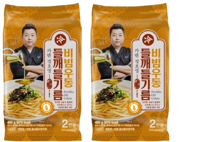 카덴 정호영 들기름 비빔우동 2인분, 404g, 2개