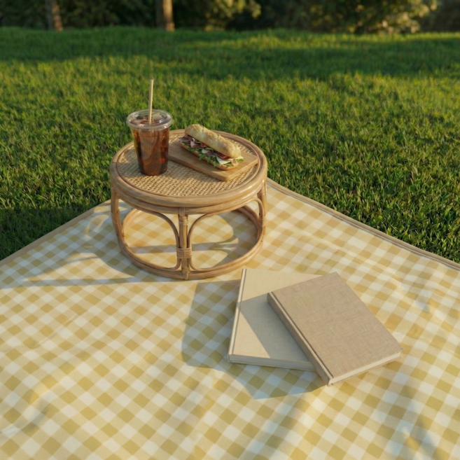 로맨틱유어스 방수 피크닉매트 ( 5컬러 두꺼운 감성 돗자리 매트 캠핑 ), 미니체크 그린