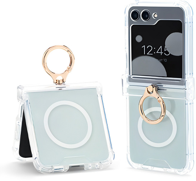 엘디엑크스 맥세이프 투명 핑거링 힌지보호 휴대폰 케이스