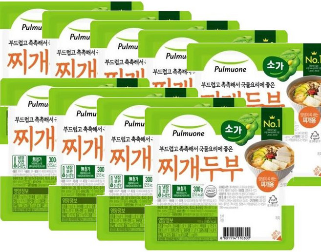 풀무원 부드러운 찌개두부, 9개, 300g