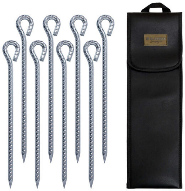 아트박스/벅703 블랙벅 고강도 쇠말뚝 단조팩 40cmx8개 + 가죽팩가방, 8개