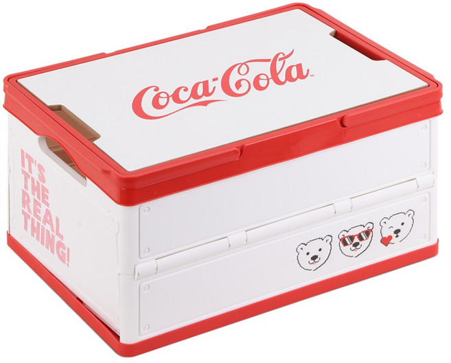 코카콜라 공식인증 상품 캠핑용 폴딩박스 화이트/레드, 1개, 1단, COCO-PB20W(화이트)