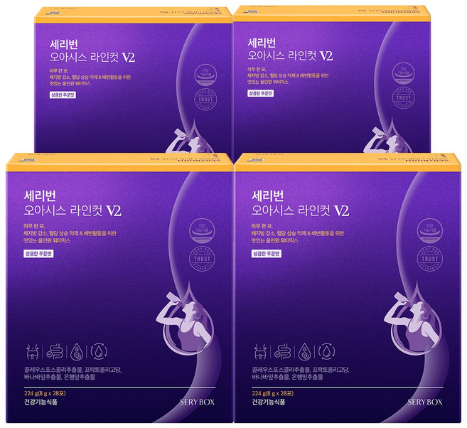 세리박스 세리번 오아시스 라인컷 V2 푸룬맛 28포, 224g, 4개