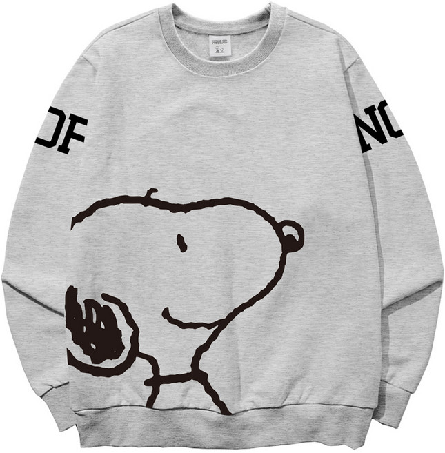 문컬렉션 스누피 정품 남녀공용 기모 맨투맨 남성 여성 따뜻한 겨울용 빅스누피 티셔츠