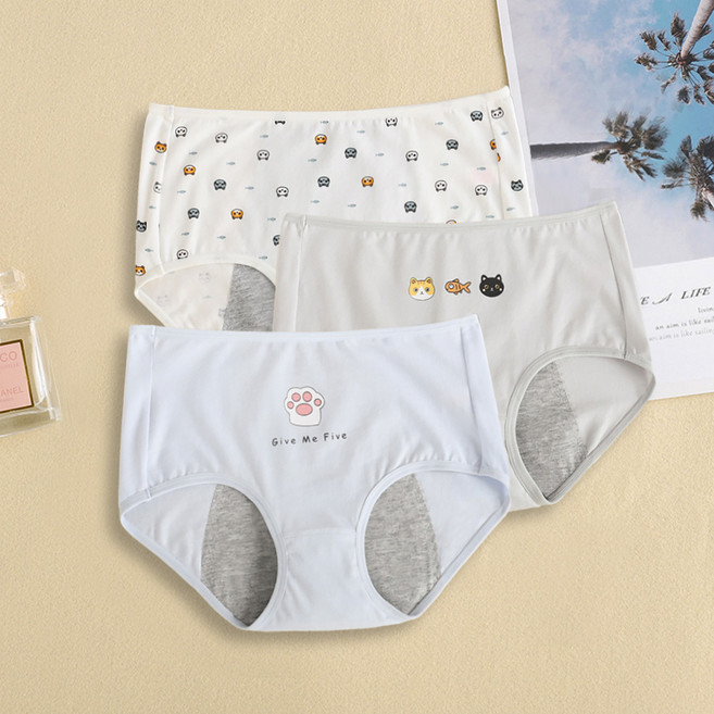 플랜와이 여학생 생리 샘방지 위생팬티 3종세트