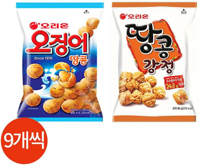 오리온 오징어땅콩 땅콩강정 콤보 세트, 1.035kg, 1박스