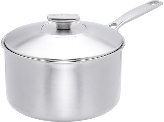 KOOZA 인덕션 통5중 316Ti 라인티탄 스텐 냄비 18cm 편수(바디+커버), 1개