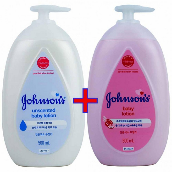 존슨즈베이비 핑크로션500ml+화이트로션500ml, 1개, 1ml