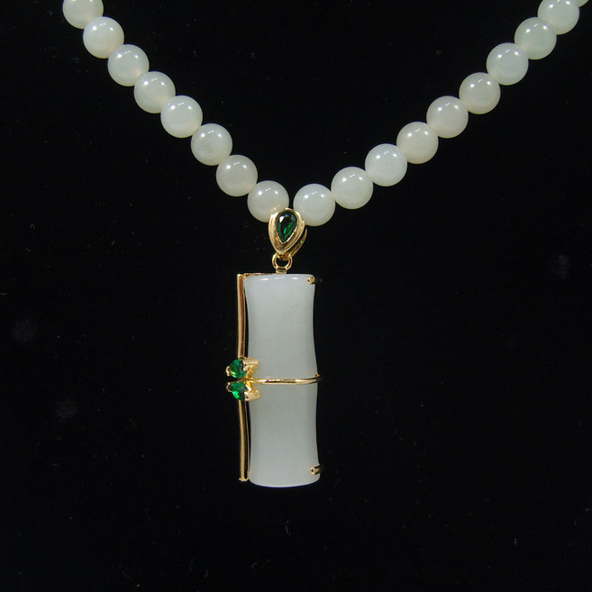 블랙제이드 춘천옥목걸이-죽, 1개