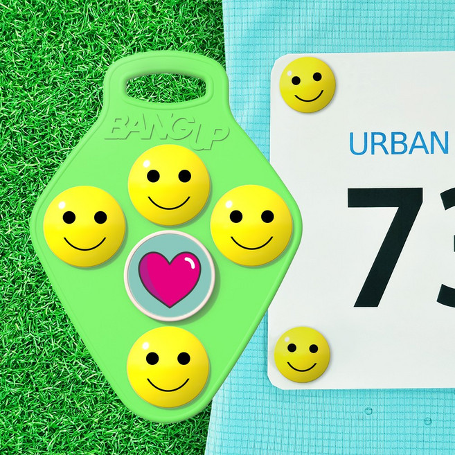 뱅업 마라톤 배번호 고정 자석 프로빕, 라임-스마일