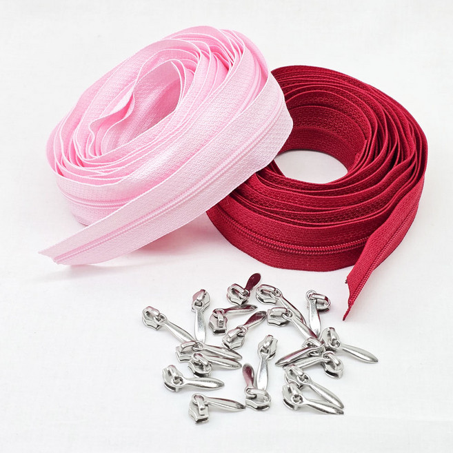 3호 롤지퍼 4.5M (눈물슬라이드 20개), 2개, 핑크+레드