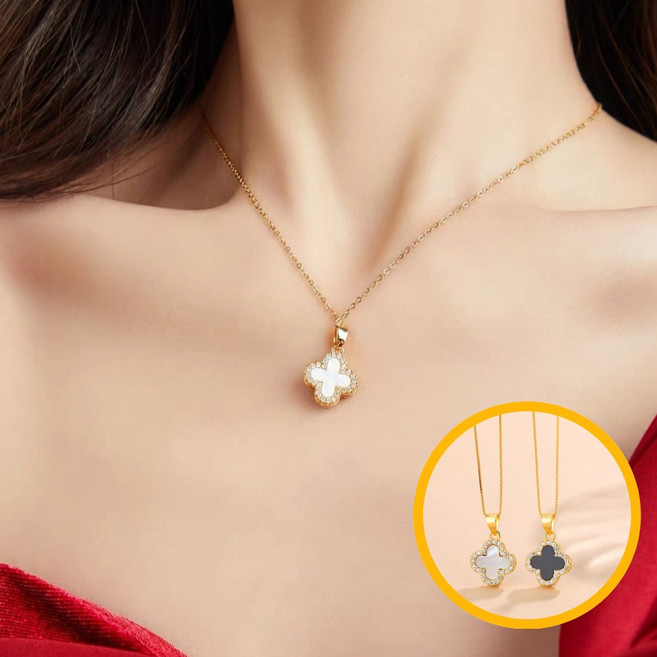 미르지 18K 도금 네잎클로버 목걸이