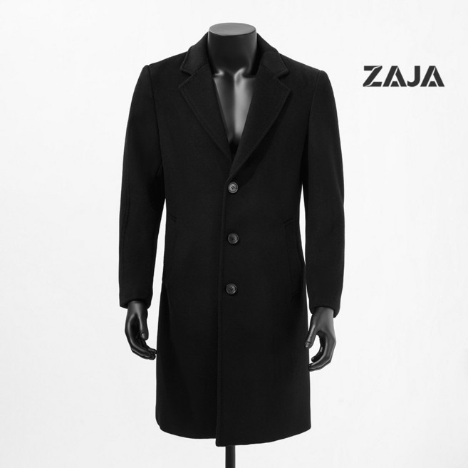 ZAJA 남성 프리미엄 울 코트 겨울 따뜻한 정장 롱 코트 슬림핏 비즈니스 코트 자켓L-5XL