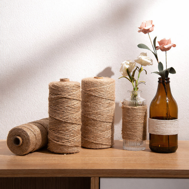 1mm 마끈 노끈 포장 꽃다발 매듭 공예 지푸라기 얇은 황마로프, 1개, 상세페이지 참조, 100미터