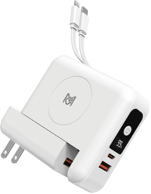 MCK 3合1 多功能行動電源, 白色, MCK SPB001 三合一行動電源