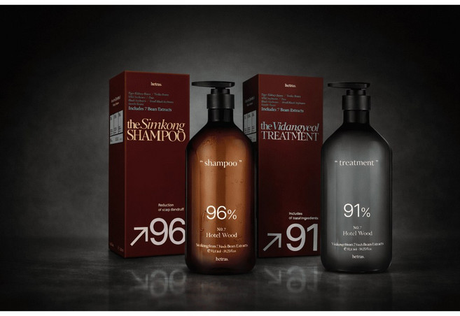 hetras. 飯店木質洗髮精 96% 飯店木質護髮乳 1013ml, 1個