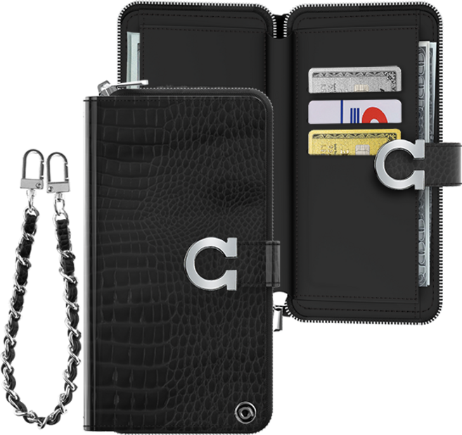 알파 올리비아 크로커다일 지퍼 지갑 다이어리 케이스