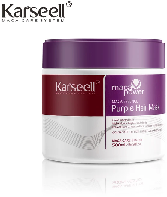 Karseell 500ml 보라색 헤어 마스크 전문은 금발 실버 그레이 강조 황동 노란색 톤을 중화시킵니다, 02 Purple hair mask, 1개 - 쿠팡