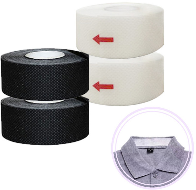 넥카라 의류 오염방지패치 8미터 4개선택 모자 옷 의류 다용도 화장품 땀 오염방지 테이프, 화이트2+블랙2, 4개