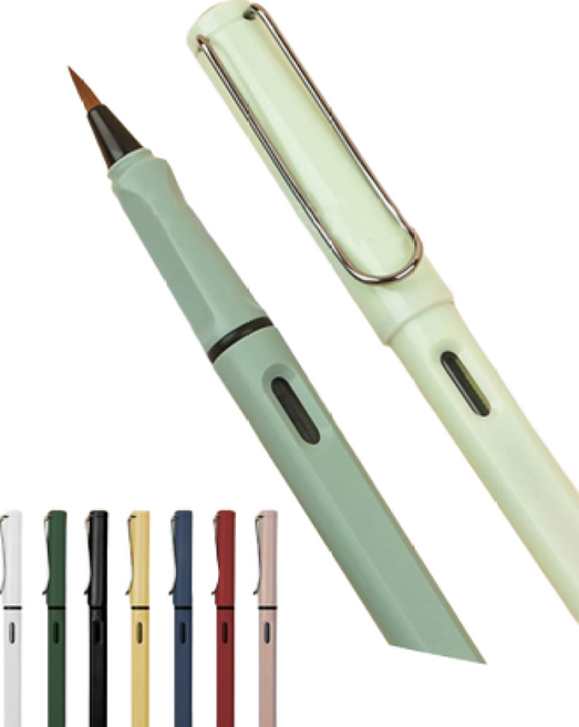 鋼筆式毛筆 書法繪畫兩用筆, F, 純白色