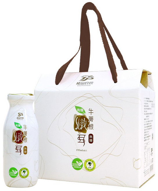 【植品良食】有機無糖牛蒡根燉耳禮盒組6入x4盒(白木耳飲/雪耳/銀耳露/低卡), 24個, 195ml