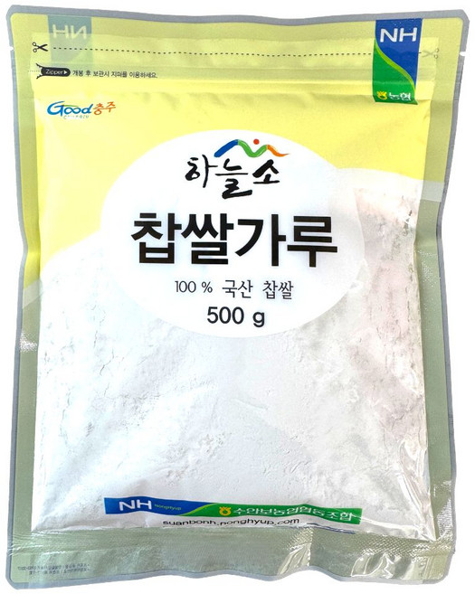 [농협] 수안보농협 100% 국산 찹쌀가루, 500g, 1개