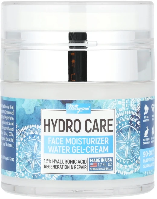 메리앤 오가닉스 하이드로 케어 페이스 모이스처라이저 워터 젤 크림 50ml (1.7 fl oz) MYN-22206 - 쿠팡