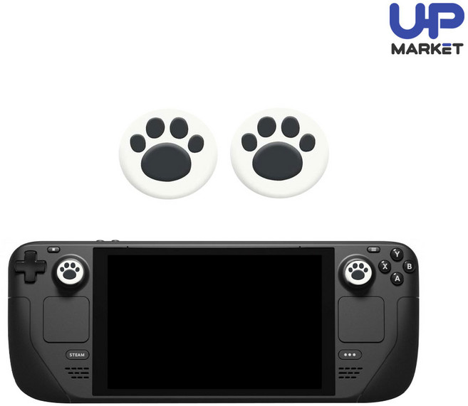 스팀덱 스틱커버 고양이 발바닥, 화이트블랙 2개입