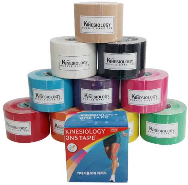 건강두배로 3NS 키네시올로지 근육테이프 스포츠테이핑 베이지 (6개) 검정색 분홍색 빨강색 파랑색, 6개, 살색 - 쿠팡
