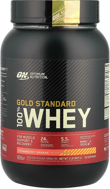 Optimum Nutrition Gold Standard 100% Whey 딸기 바나나 907g(2lbs) OPN-02987, 907g, 1개 - 쿠팡