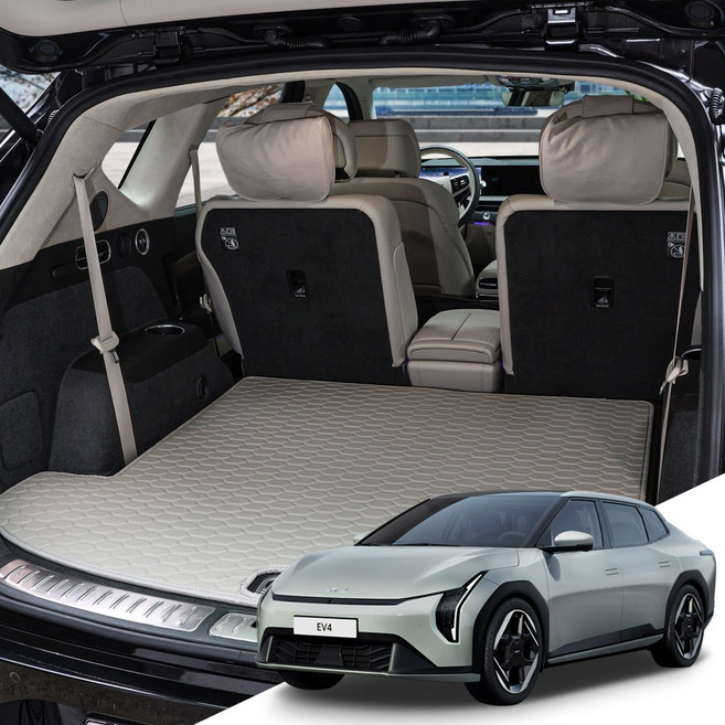 EV4 본투로드 하이브 가죽 퀼팅 자동차 트렁크매트 전차종 호환 바닥만, 브라운, 어스/GT-Line 25년4월~/일체형/NK131